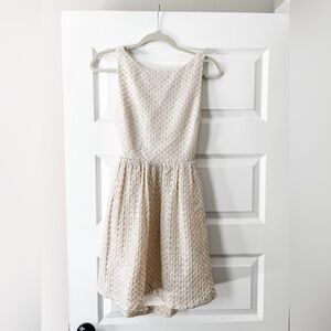 Alice + Olivia, Metallic Ivory Marla Dress, Size 2